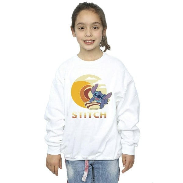 Disney Girls Lilo & Stitch Summer Waves Sweatshirt - White