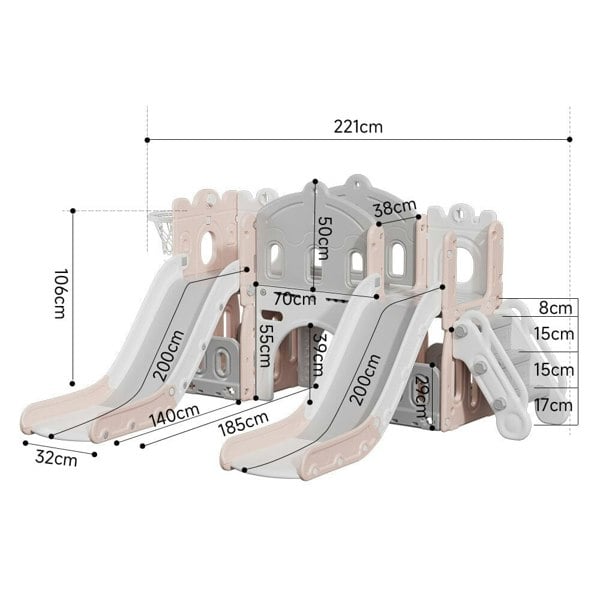 Toddler Two Slides Playset Living and Home