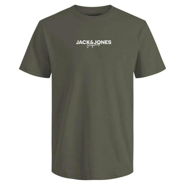 Jack And Jones Mens Corp Cotton T-Shirt (Pack of 5) - White/Grey/Navy/Olive/Beige - 