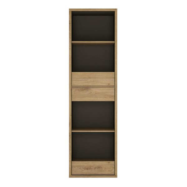 Wyld Haus Athens Natural Oak Wood Effect Tall Narrow 3 Drawer Bookcase