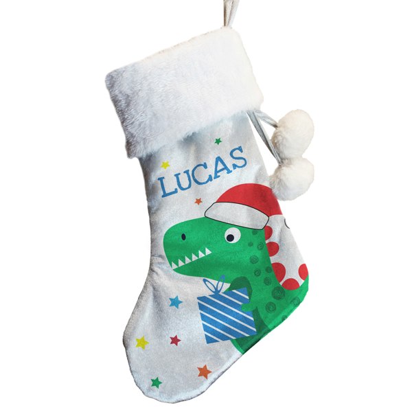 Personalised Memento Company Personalised Dinosaur Christmas Stocking
