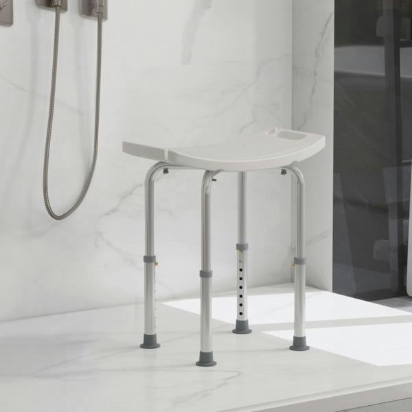 Dyzi Adjustable Shower Bath Stool Non-Slip Aluminium Frame Seat