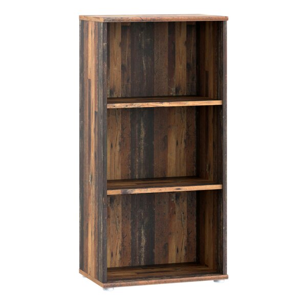 Wyld Haus Bucharest Tall Narrow 2 Shelf Vintage Oak Wooden Bookcase