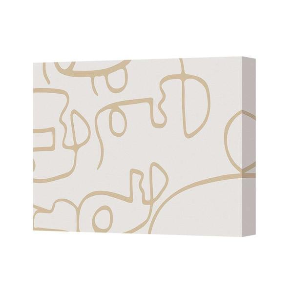 Benjamin Tate Design Abstract Beige Line Art Canvas Wall Decor For Living Room Modern Minimalism