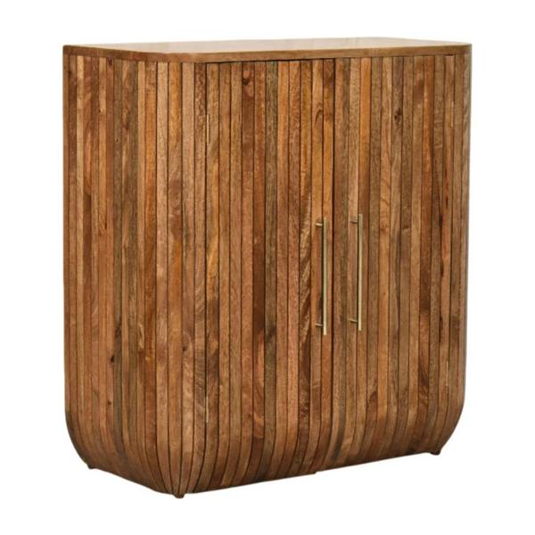 Artisan Furniture Solid Mango Wood Fluted Curve Cabinet