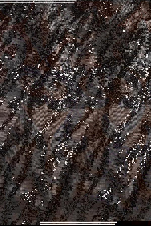 Tassel & Sequin Midaxi With Front Split - Black DR4006PLUS