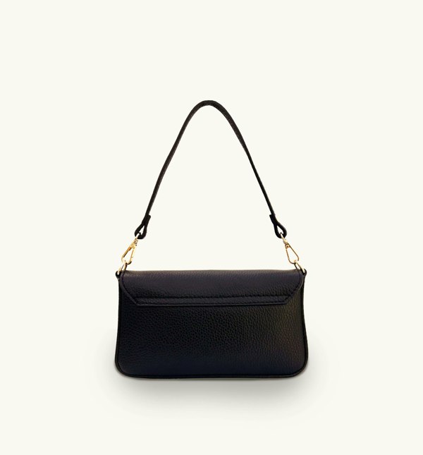 Apatchy London The Munro Leather Shoulder Bag - Black