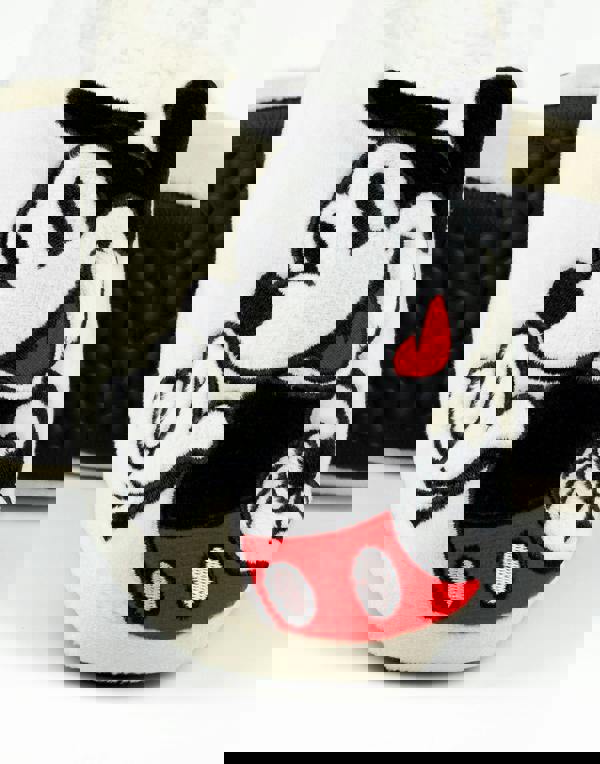 Disney Mickey Mouse Womens Beige Smiling Mule Slippers