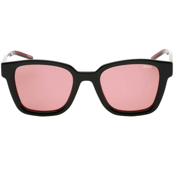 Hugo Boss Burgundy Lensed Red Detail Black Sunglasses One Size