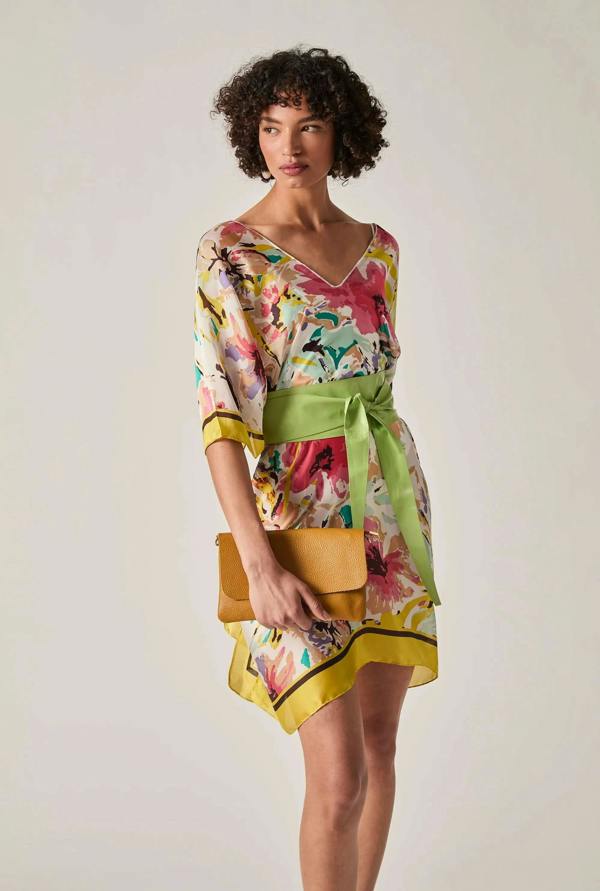James Lakeland Yellow Floral Mosaic Kaftan