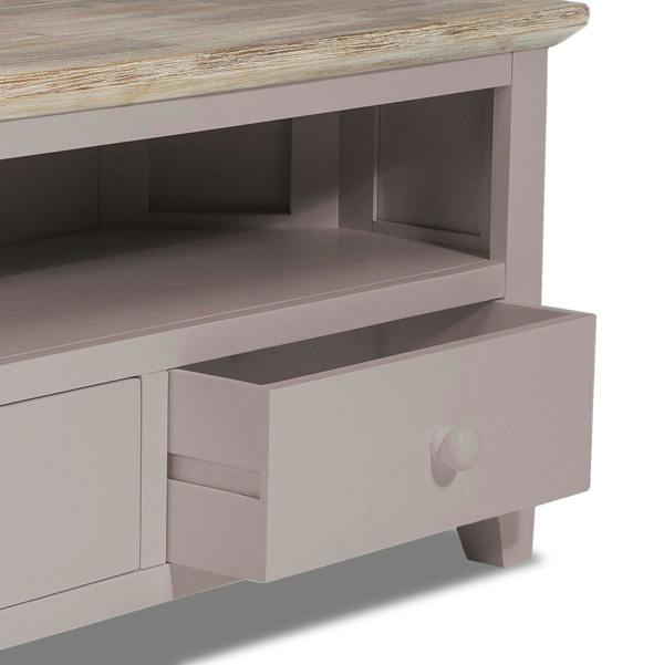 Statement Furniture Florence Wooden Corner TV Unit With 2 Drawers and Shelf