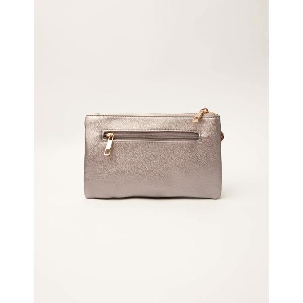 Blue Vanilla Detailed Zip Up Purse With Detachable Strap