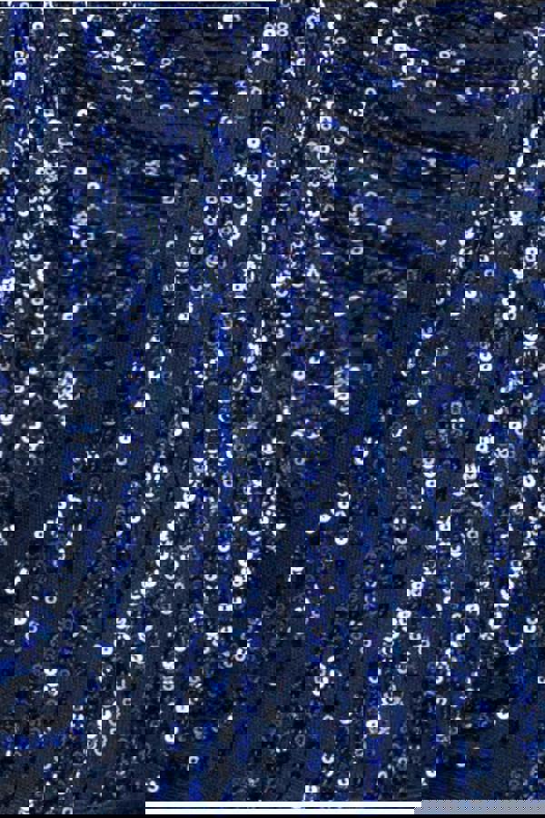 One Shoulder Sequin Jumpsuit - Navy TR293