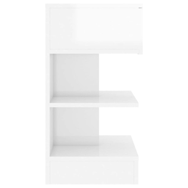 Berkfield Bedside Cabinet High Gloss White 40x35x65 cm Engineered Wood