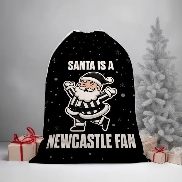 BritishmadeGifts Santa is a Newcastle Fan - Football Fan Santa Sack