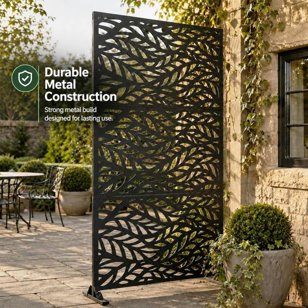 Nicoman Metal Indoor/Outdoor Privacy Screen 90cm x 180cm - Leaf