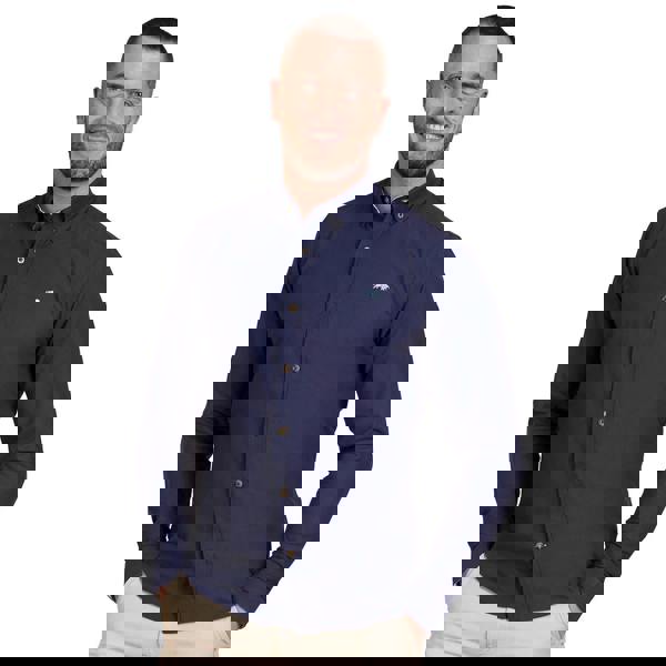 Raging Bull Mens Classic Oxford Long-Sleeved Shirt - Navy - 