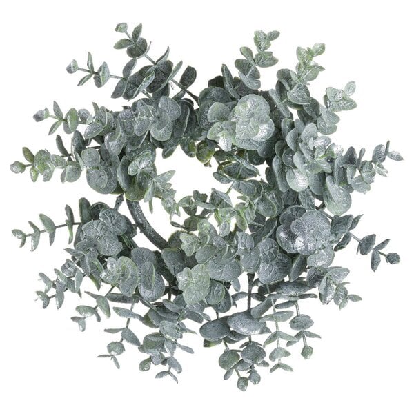 Wyld Haus Artificial Medium Frosted Eucalyptus Candle Wreath