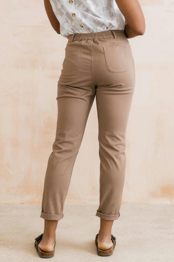 Lily & Me Breaker Stretch Twill Trousers Mocha