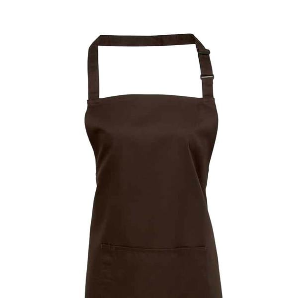 Premier Unisex Adult Colours Pocket Full Apron - Brown