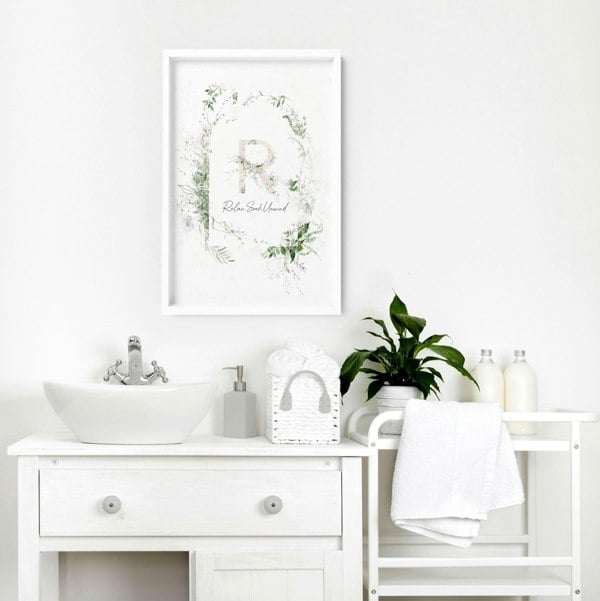 Bathroom art wall print