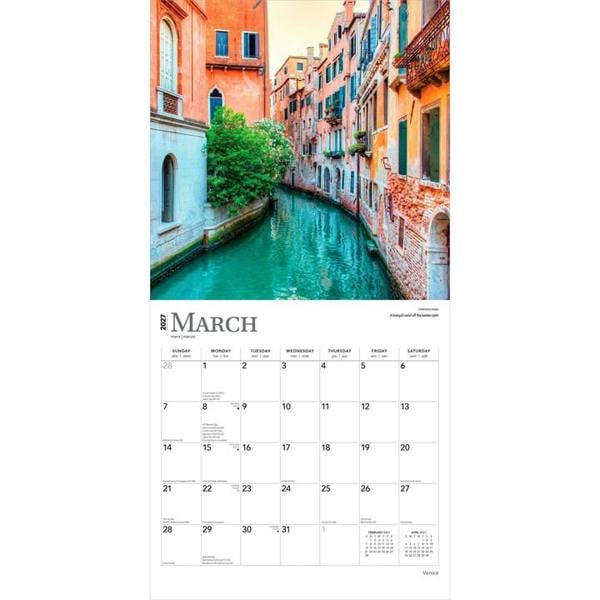 Venice Calendar 2027, Wall Calendars, Month To View, Travel, Gift