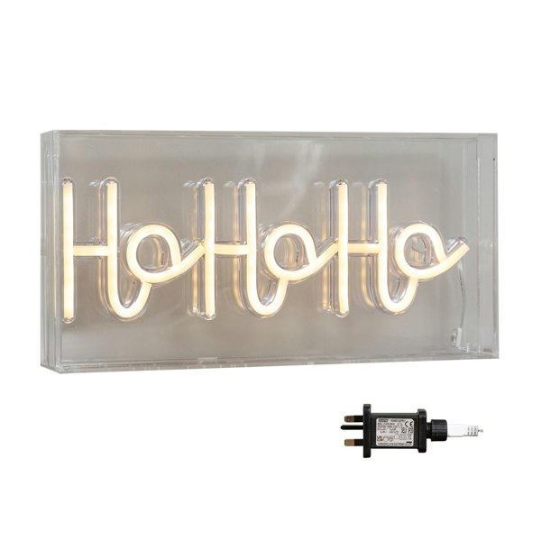Samuel Alexander 15cm x 30cm Light up Christmas Ho Ho Ho Neon Flex Sign with Warm White LEDs