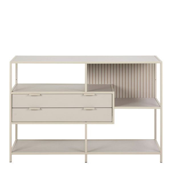 Furniture To Go Seaford Grey Storage Unit with 2 Drawers and 3 Shelves