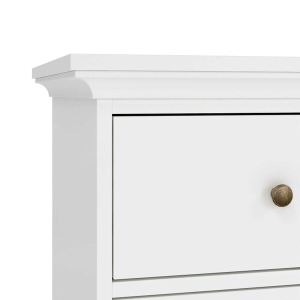 Wyld Haus Osaka Tall Farmhouse White Wooden Chest 6 Drawers