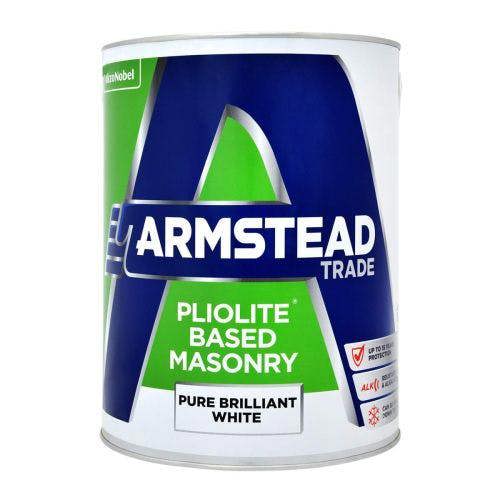Armstead Trade Armstead Pliolite Masonry Paint Brilliant White 5L Pack of 2