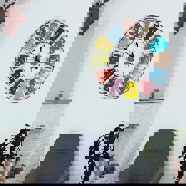 WALPLUS WC2150 - Candy Colourful Skeleton Wall Clock - 68 cm / 27 in