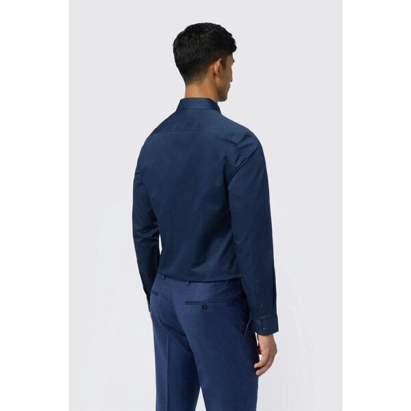 Ted Baker Slim Fit Luuk Steel Navy Stretch Shirt