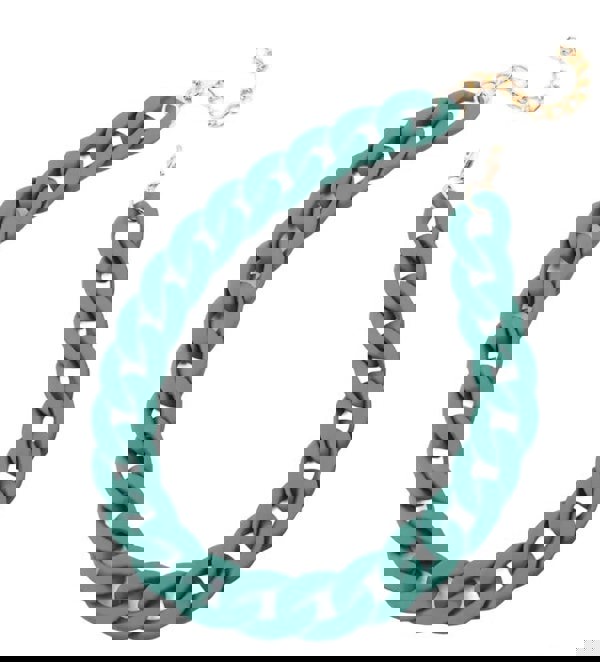 One Of A Kind Club Plain petrol green chunky chain necklace