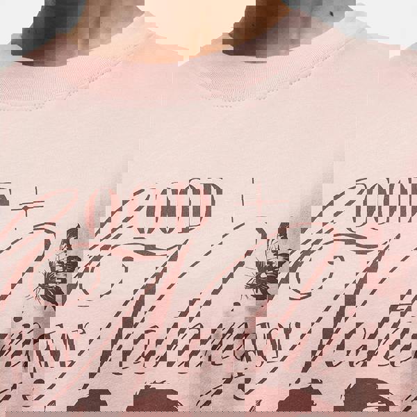 Good For Nothing Pink Graphic Print Oversized T-Shirt - Pink Image 3