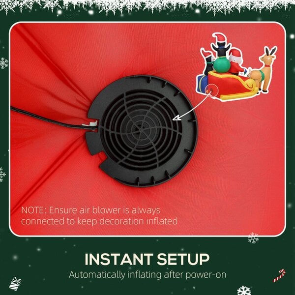 Outsunny Blow Up Outdoor Christmas Decoration with Built-in LED Lights