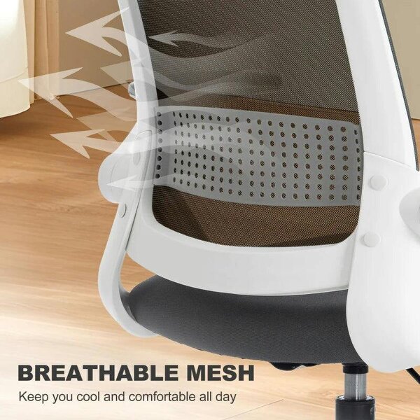 Painting Chair, Mesh Computer Desk Chair with Flip-up Armrests, Grey