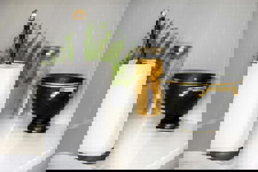 MasterClass Stainless Steel Matt Black and Brass Finish Towel Holder