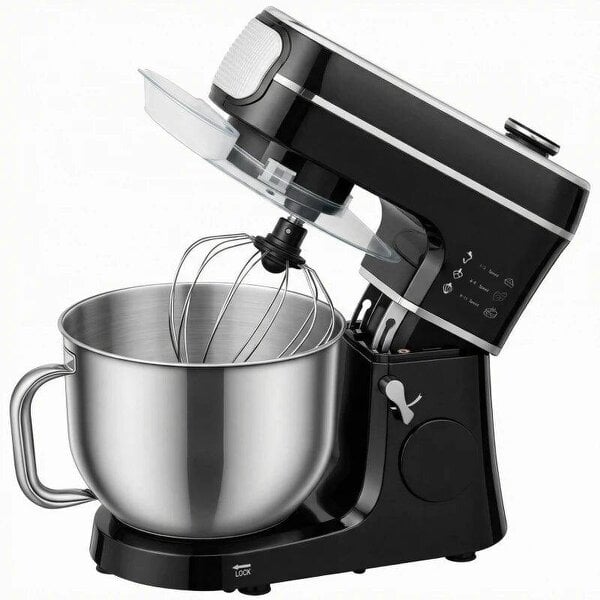 Stand Mixer, 6L 1400W Tilt-Head Food Mixer with 11 Speeds, Pulse & Fermentation Function, LED Display, Black