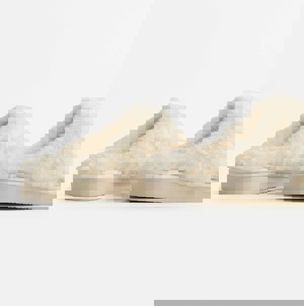 Jo & Joe HELGA Womens Mule Faux Fur Slippers Cream