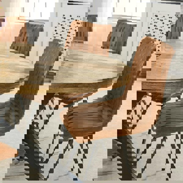 IH Design Valor Mango Wooden 6 8 Seater Oval Dining Table