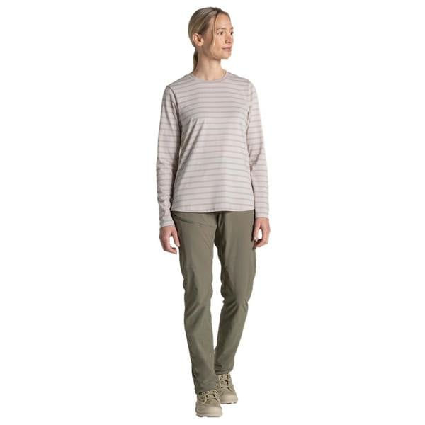 Craghoppers Womens/Ladies Akona Striped Nosilife Long-Sleeved T-Shirt - Oyster - 