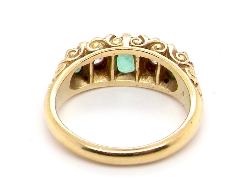 Vintage Tom A five stone emerald and diamond ring