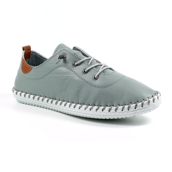 Lunar Women's St Ives Leather Plimsolls - Grey