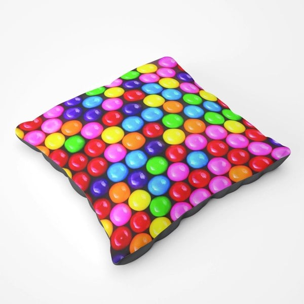 Warren Reed Brightly Colored Gum Balls Floor Cushion