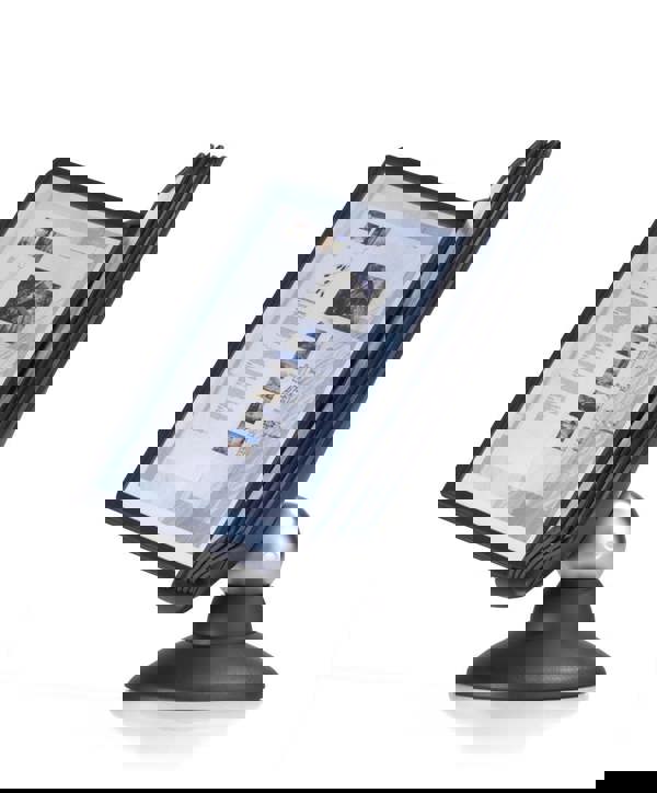 Durable SHERPA MOTION 360 Degree Desk Display Panel Stand | 10 Panels | A4 Black