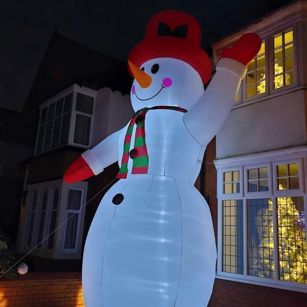 Samuel Alexander GIANT: 20ft (6m) Outdoor Inflatable Light up Christmas Snowman with Raised Arm with 28 LEDs