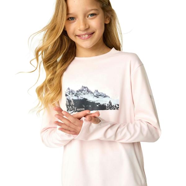 Regatta Childrens/Kids Alvarado Scenery Long-Sleeved Winter T-Shirt - Pink Haze - 