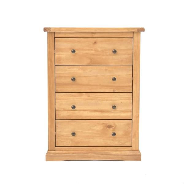 Lucca 4 Drawer Chest of Drawers Brass Knob
