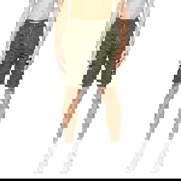 Crosshatch Mens Janscore Elasticated Waist Cargo Shorts - Deep Olive - 