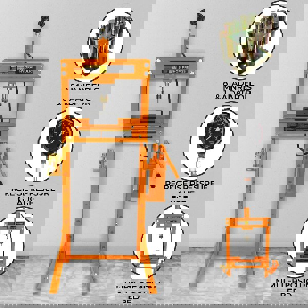 T-mech Hydraulic Shop Press with Gauge – 20 Tonne